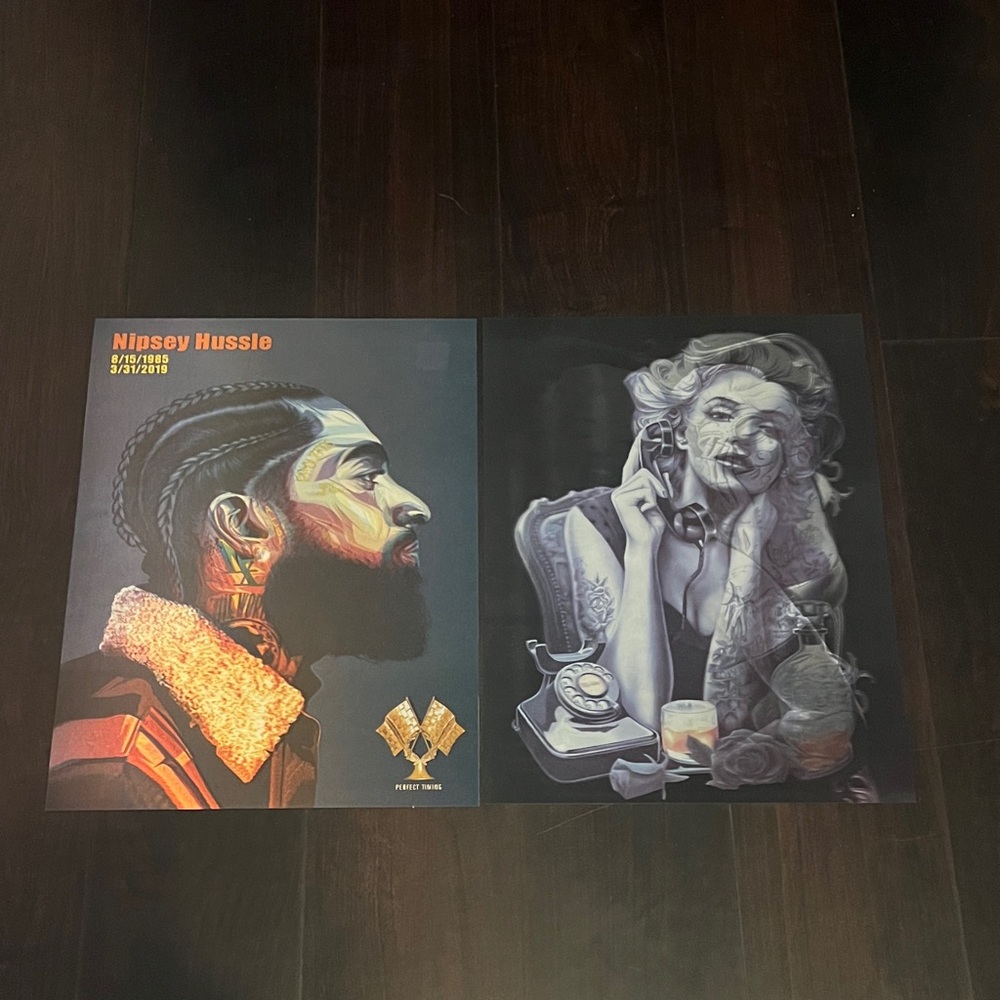 Nipsey Hussle Tribute Art Print - Black and Gold